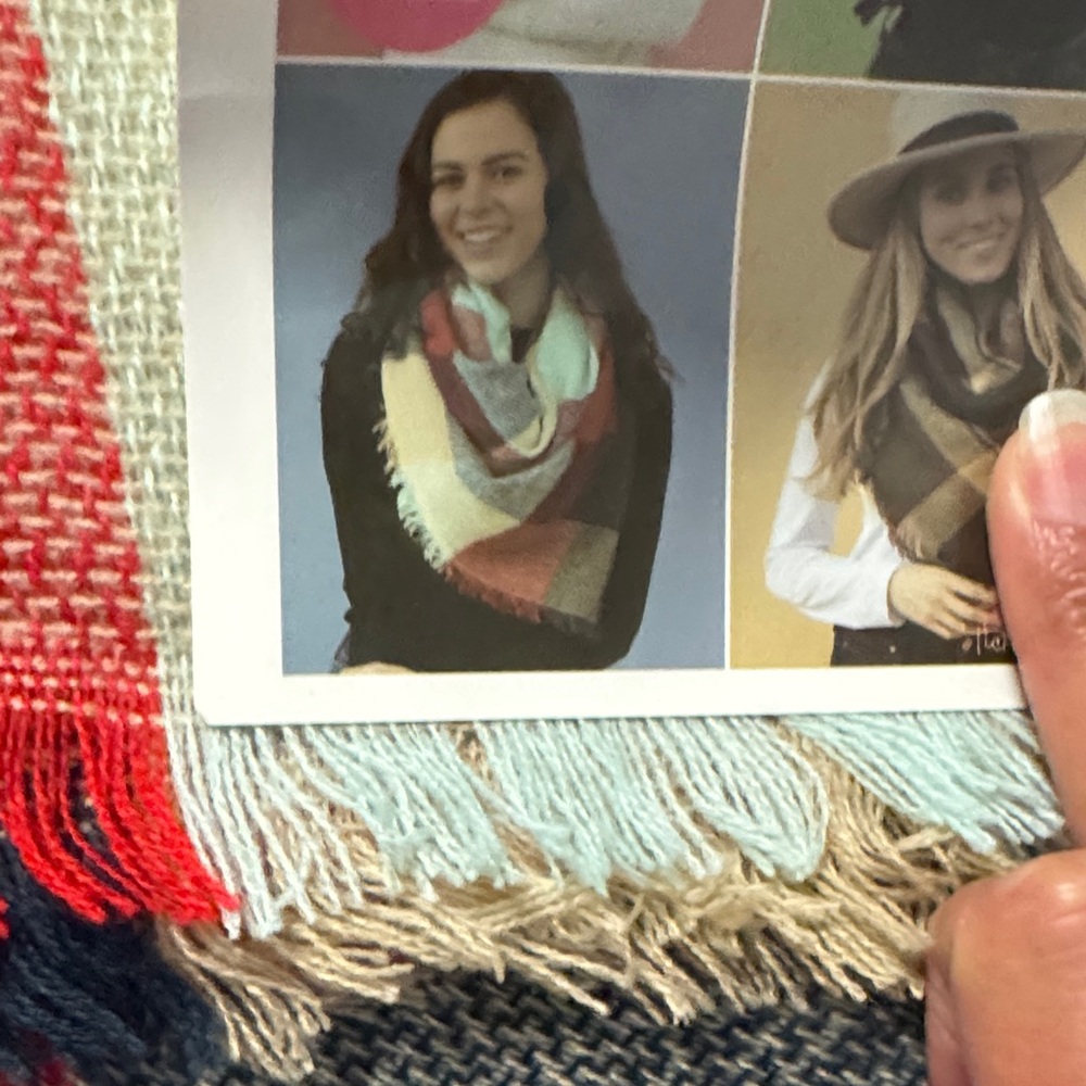 Multicolor Oversized Plaid Scarf